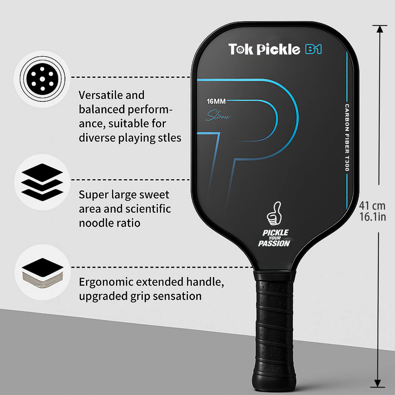 T300 Carbon Fiber Pickleball Paddle Set