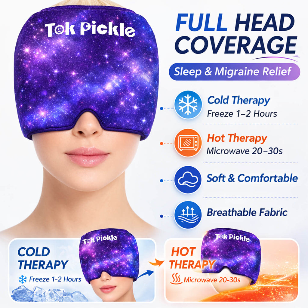 Cooling Gel Head Wrap – Hot & Cold Therapy Headache Relief Mask