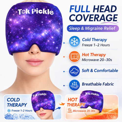 Cooling Gel Head Wrap – Hot & Cold Therapy Headache Relief Mask