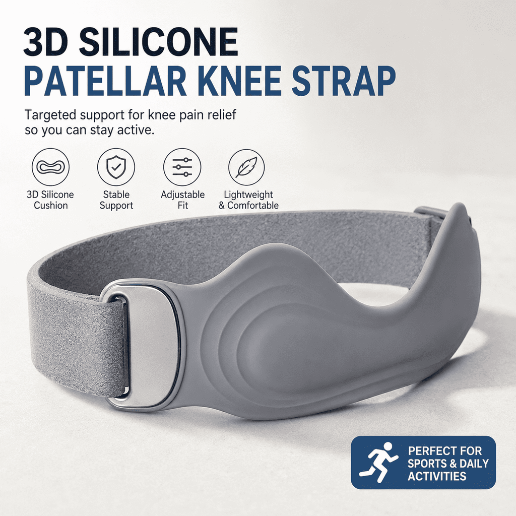 3D Silicone Knee Strap | Adjustable Patellar Support Brace