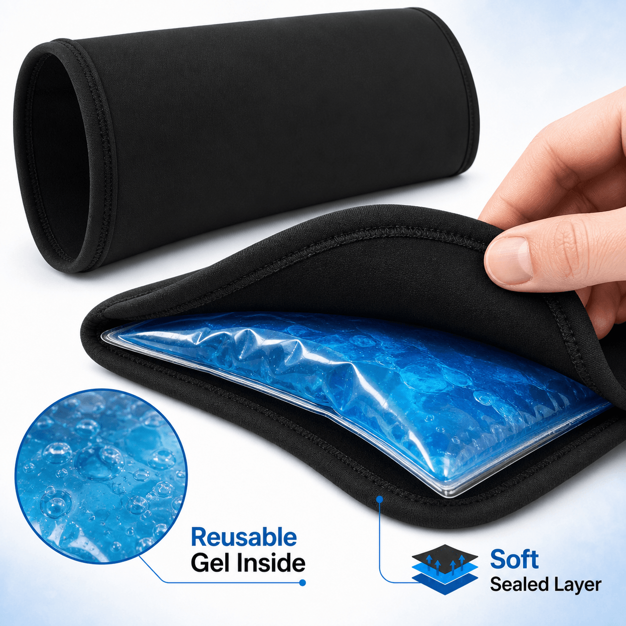 Reusable Gel Knee Wrap for Hot & Cold Therapy | Compression Support for Knee Pain