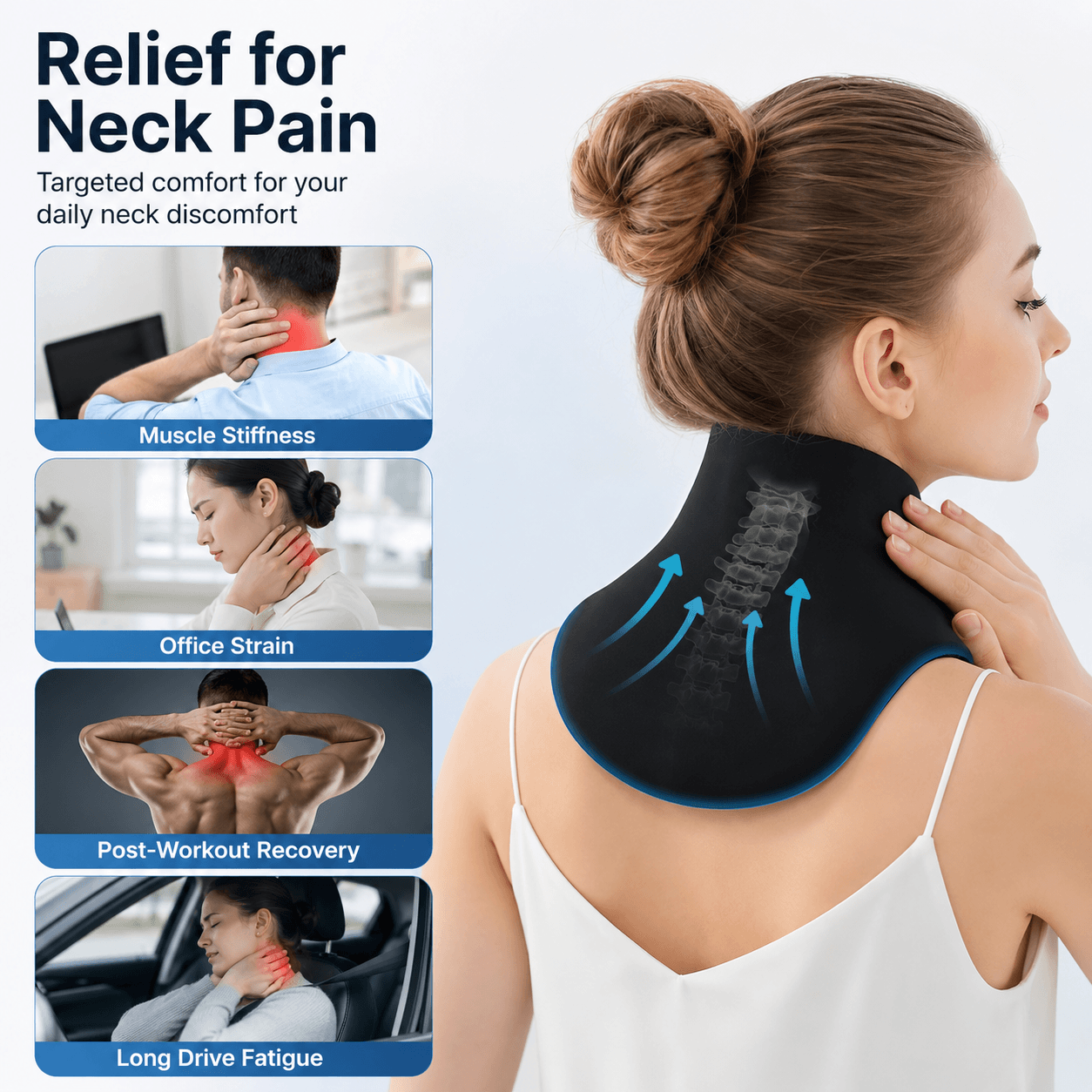 Reusable Hot & Cold Neck Ice Pack | Gel Neck Pain Relief Wrap
