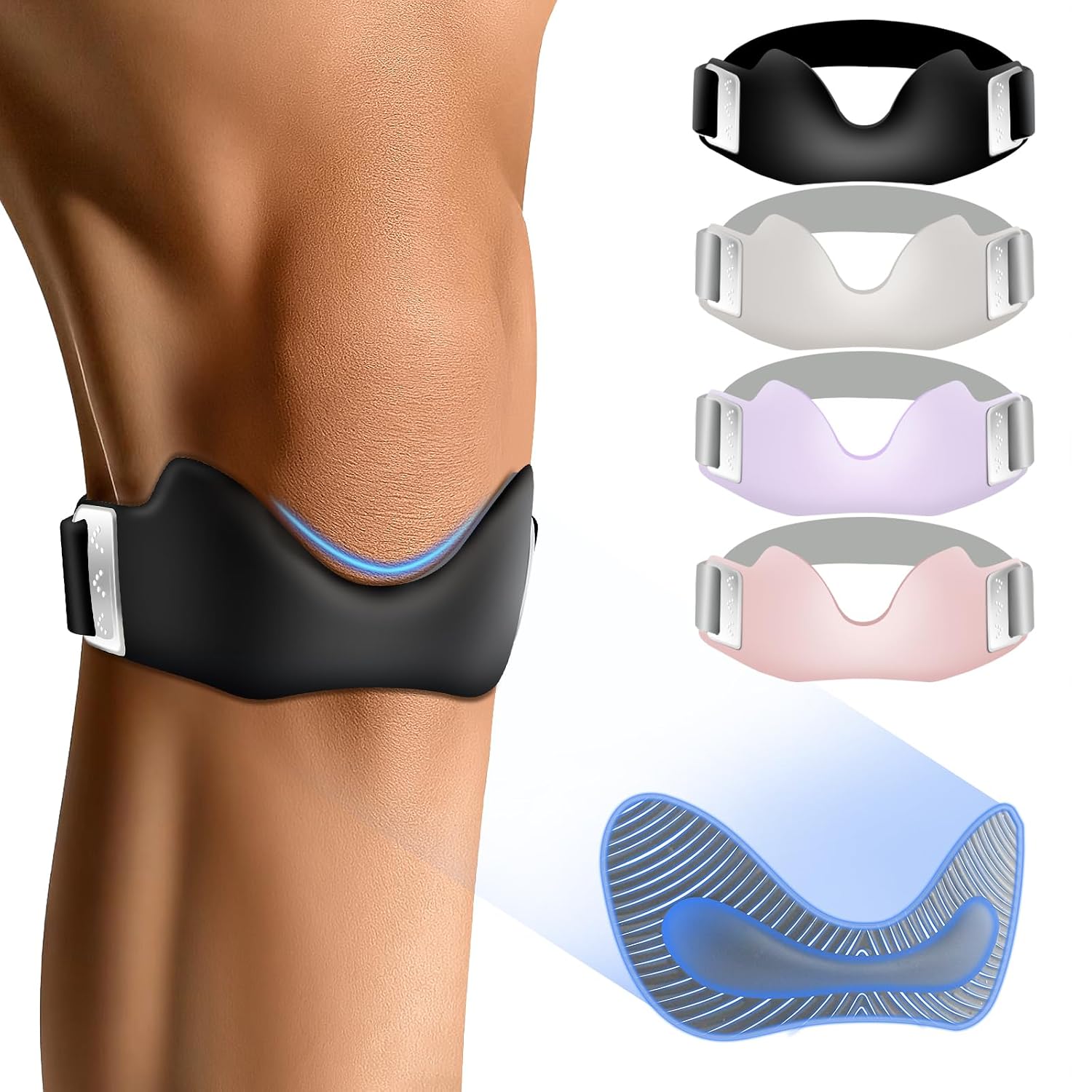 3D Silicone Knee Strap | Adjustable Patellar Support Brace