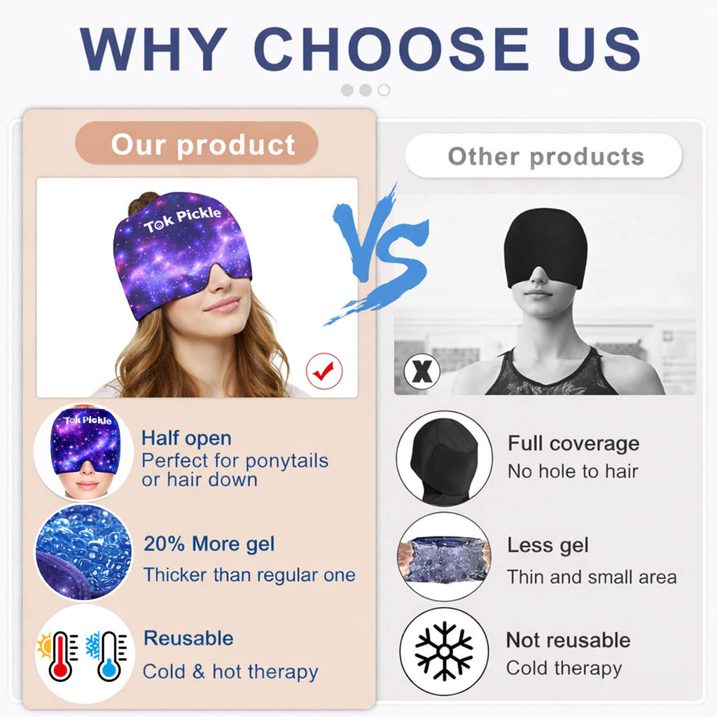 Cooling Gel Head Wrap – Hot & Cold Therapy Headache Relief Mask