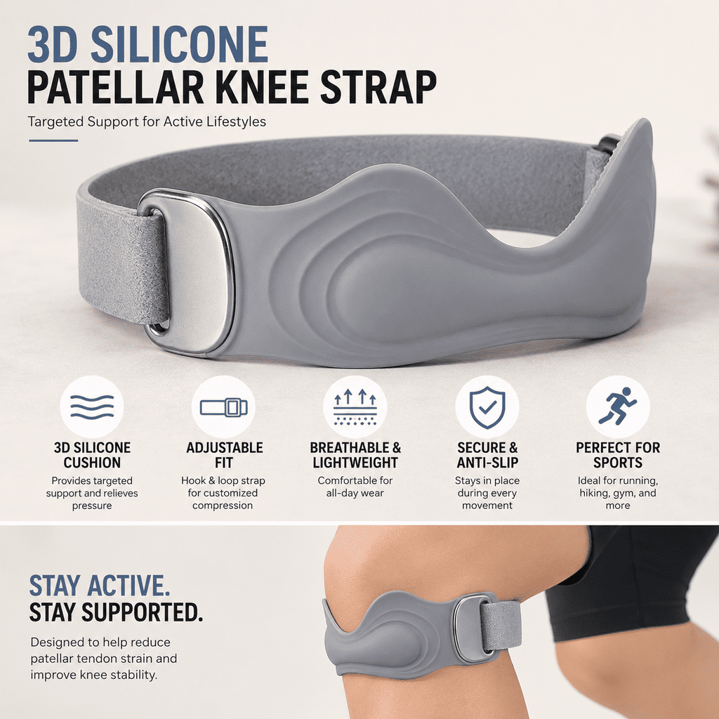 3D Silicone Knee Strap | Adjustable Patellar Support Brace